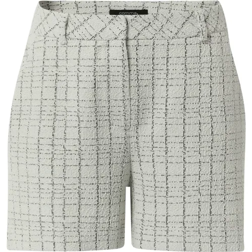 Bouclé Jersey Shorts mit Metallic-Garn , Damen, Größe: S - comma - Modalova