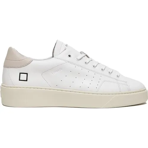 Weiße Low Sneakers aus Leder mit geprägten Details , Herren, Größe: 45 EU - D.a.t.e. - Modalova
