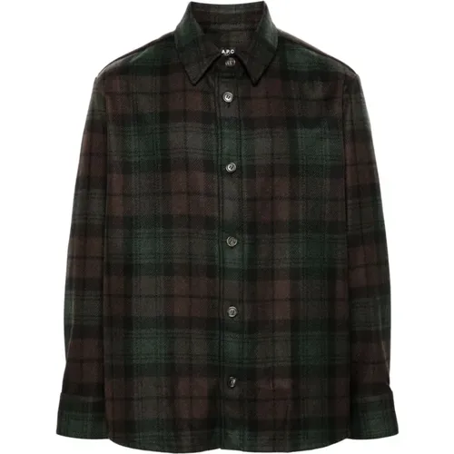 Dunkelbraunes Bobby Overshirt , Herren, Größe: L - A.P.C. - Modalova