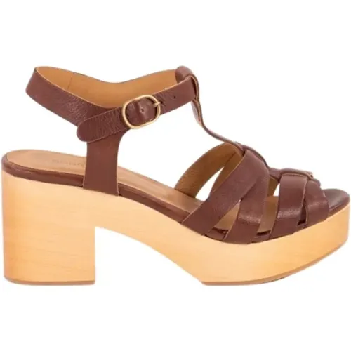 Leather Clog Style Sandals , female, Sizes: 3 UK, 4 UK, 8 UK, 5 UK - Sessun - Modalova