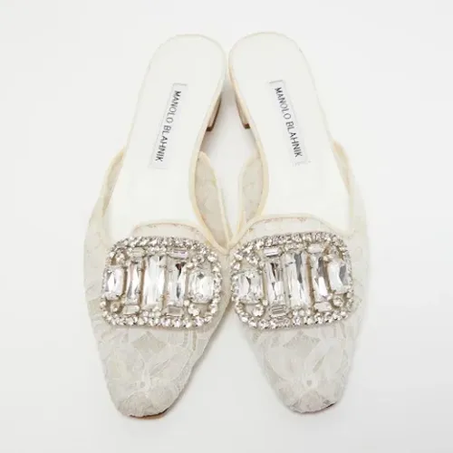 Pre-owned Lace heels , female, Sizes: 4 UK - Manolo Blahnik Pre-owned - Modalova