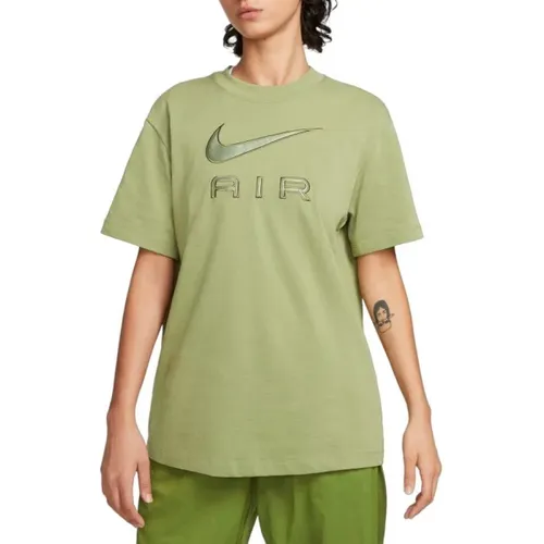 Alligator Olive Tshirt mit Swoosh-Applikation , Damen, Größe: XS - Nike - Modalova