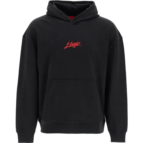 Bestickter Logo-Hoodie mit Kängurutasche , Herren, Größe: XL - Hugo Boss - Modalova