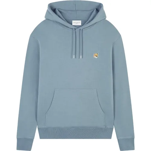 Baumwoll-Sweatshirt mit besticktem Logo und Kapuze , Herren, Größe: XL - Maison Kitsuné - Modalova