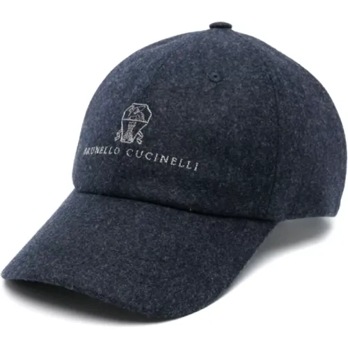 Midnight Wool Baseball Cap , Herren, Größe: M - BRUNELLO CUCINELLI - Modalova