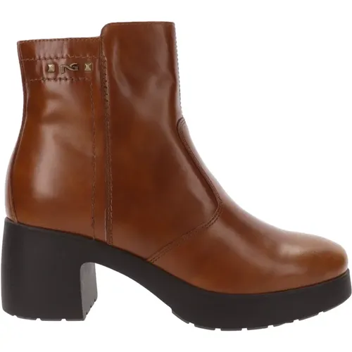 Elegant Leather Ankle Boots , female, Sizes: 6 UK, 3 UK, 7 UK, 5 UK, 4 UK - Nerogiardini - Modalova