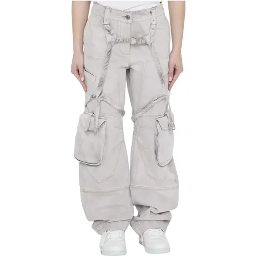 Lila Cargo Jeans mit Harness-Details Off - Off White - Modalova