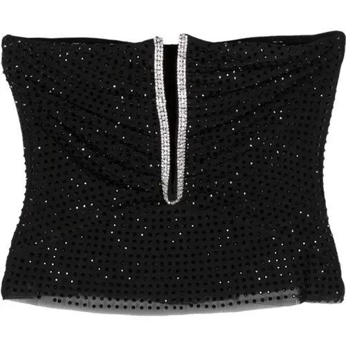 Bandeau Neckline Shirt with Diamanté , female, Sizes: 2XS - Self Portrait - Modalova