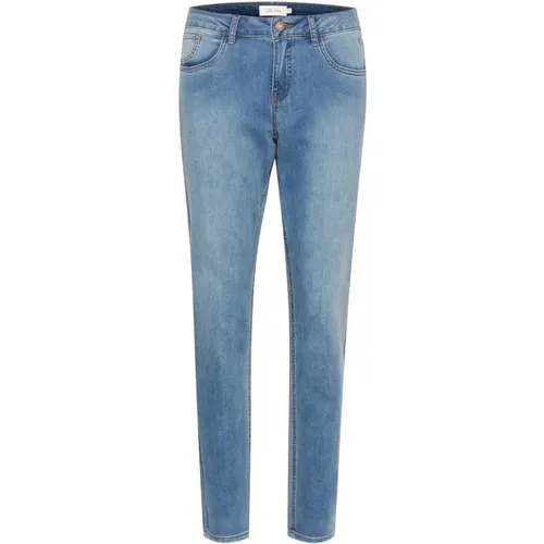 Denim Straight Leg Jeans , female, Sizes: W34 L32, W27 L32, W28 L32, W26 L32, W33 L32 - Cream - Modalova