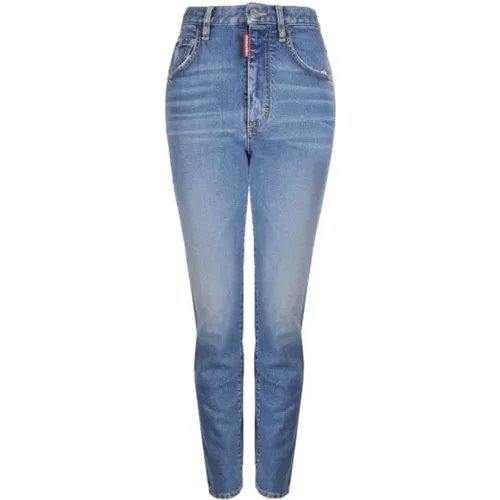 High Waist Straight Leg Jeans - Dsquared2 - Modalova