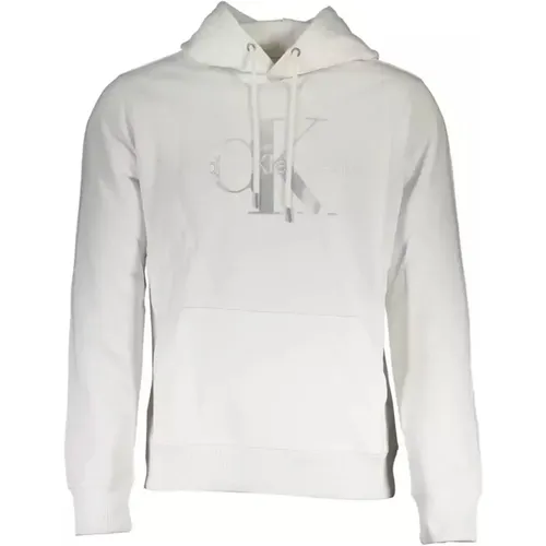 Cotton Hooded Sweater with Contrasting Details , male, Sizes: XL, L, 2XL, M - Calvin Klein - Modalova