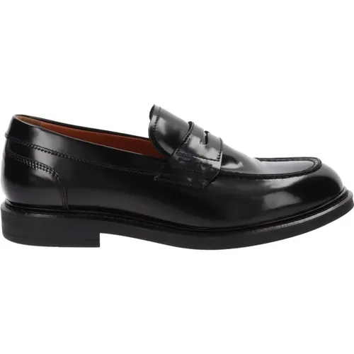 Leather Men's Loafers Slip-On Style , male, Sizes: 8 UK, 7 UK, 10 UK, 9 UK - Nerogiardini - Modalova
