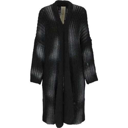 Schwarze Wollmischung Strickjacke für Frauen , Damen, Größe: XS - Sanctamuerte - Modalova