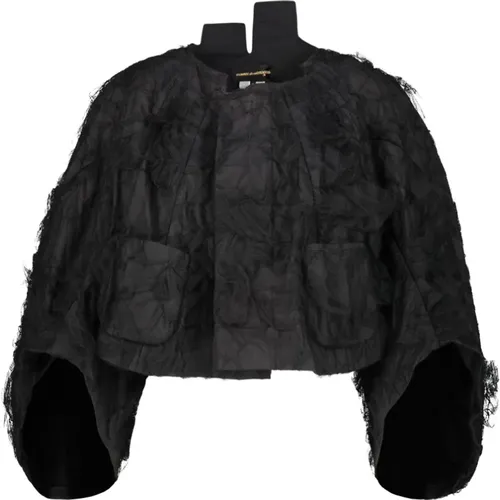 Textured Tulle Cropped Jacket , female, Sizes: M - Comme des Garçons - Modalova