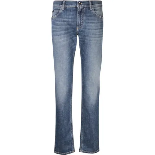 Blaue Slim-Fit Jeans , Herren, Größe: L - Dolce & Gabbana - Modalova