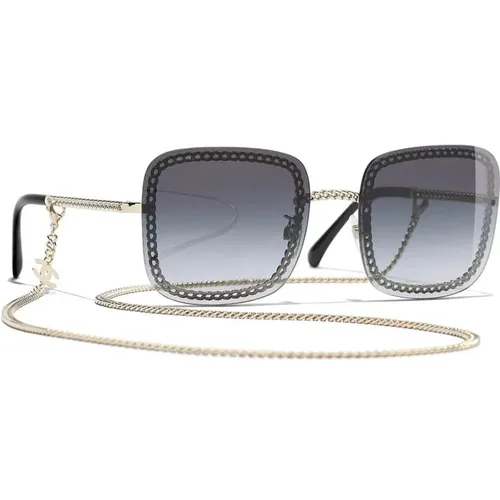 Square Sunglasses Black Metal Frame , female, Sizes: 57 MM - Chanel - Modalova