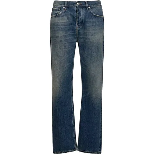 Blaue Jeans Gerades Bein Italien Hergestellt , Herren, Größe: W34 - Burberry - Modalova