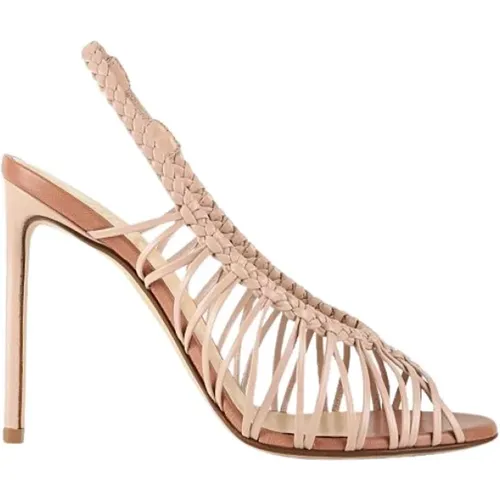 Laminated Leather Sandal with Back Strap , female, Sizes: 4 UK, 3 UK - Francesco Russo - Modalova