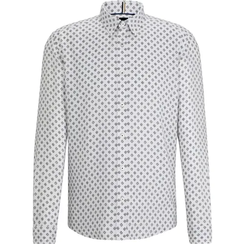 Printed Oxford Shirt Regular Fit , male, Sizes: L, XL, S, M - Hugo Boss - Modalova