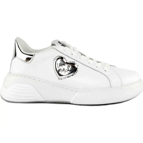 Weiße Sneaker , Damen, Größe: 38 EU - Love Moschino - Modalova