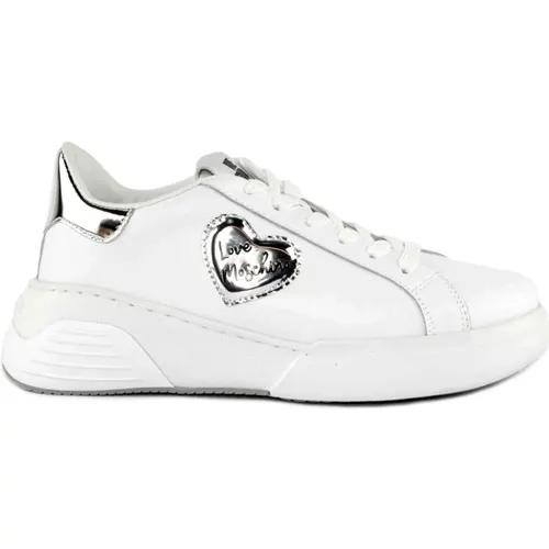 Weiße Sneaker , Damen, Größe: 40 EU - Love Moschino - Modalova