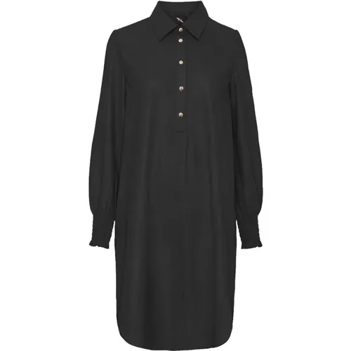 A-Shape Dress with Smock Skind 100159 with Gold Acc. , female, Sizes: XS, S, M - Btfcph - Modalova