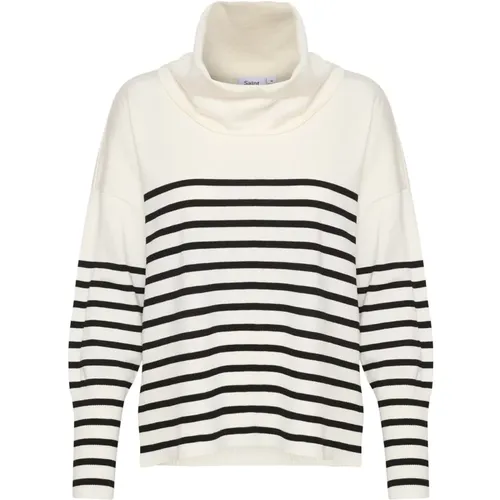 Gestreifter Cowlneck Pullover Pullover Ice - Saint Tropez - Modalova