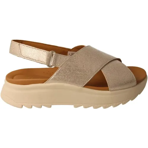Silberne Leder Komfort Sandale , Damen, Größe: 37 1/2 EU - Clarks - Modalova
