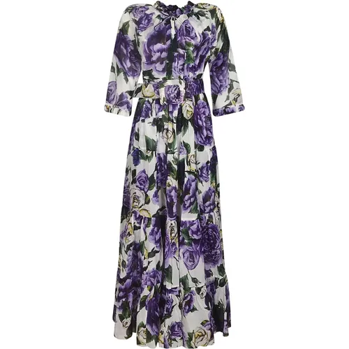 Lilac Floral Dresses , female, Sizes: XL - Samantha Sung - Modalova