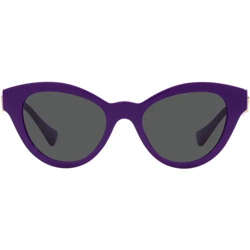 Sonnenbrille im Schmetterlingsstil mit verzierten Logo-Armen - Versace - Modalova