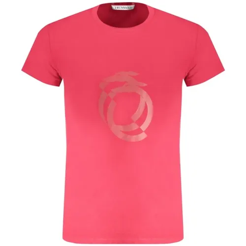 Print Logo Round Neck T-Shirt , female, Sizes: S, XL, L, 2XL, M - Trussardi - Modalova