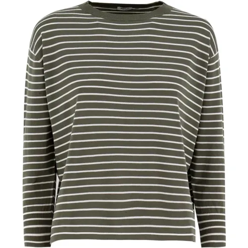 Striped Cotton Crewneck Sweater , female, Sizes: M - Aspesi - Modalova