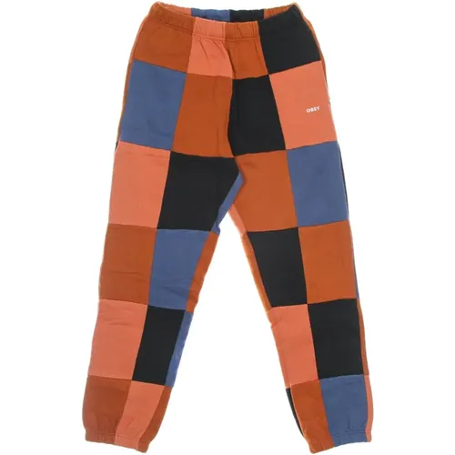 Patchwork Fleece Sweatpants with Pockets , male, Sizes: XL - Obey - Modalova