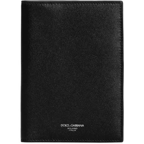 Leather Passport Wallet , male, Sizes: ONE SIZE - Dolce & Gabbana - Modalova