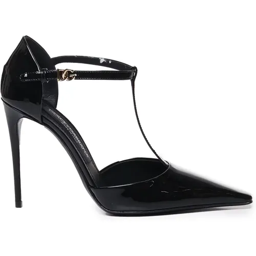 T-bar Patent Leather Pumps , female, Sizes: 4 1/2 UK, 7 UK, 5 1/2 UK, 8 UK, 6 UK, 5 UK, 4 UK, 3 UK - Dolce & Gabbana - Modalova