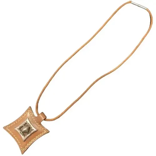 Pre-owned Leather necklaces , female, Sizes: ONE SIZE - Hermès Vintage - Modalova