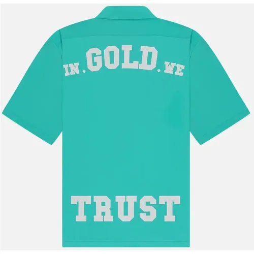 Ozeanblaue Strandbluse Herren , Herren, Größe: XL - In Gold We Trust - Modalova