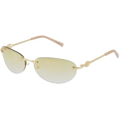 Y2K Slim Rimless Slinky Sunglasses /Gold - Le Specs - Modalova