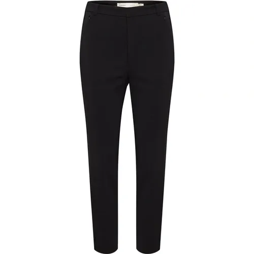 Schmale Schwarze Hose Ziggiiw Stil , Damen, Größe: L - InWear - Modalova