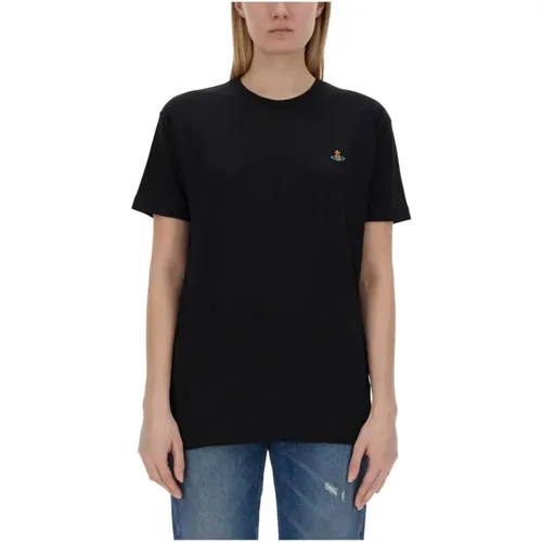 Orb Logo Baumwoll T-Shirt , Herren, Größe: L - Vivienne Westwood - Modalova