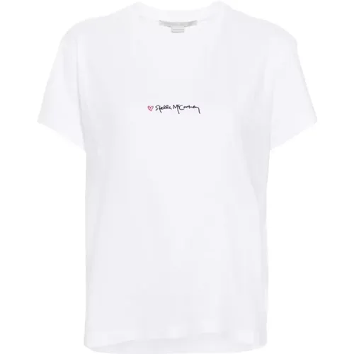 Heart Creweck T-shirts and Polos , female, Sizes: XS, L - Stella Mccartney - Modalova