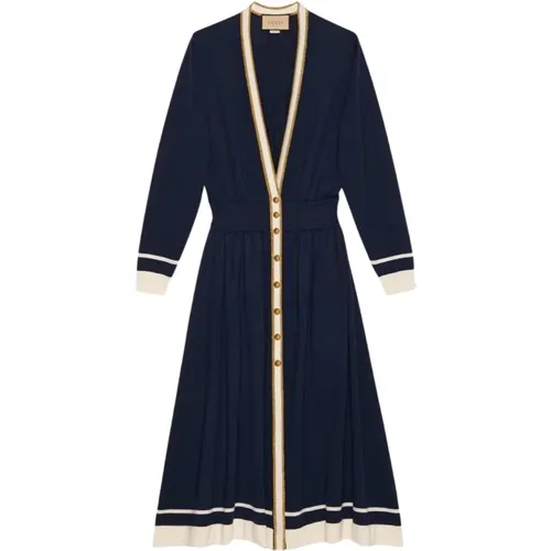 Button-Embellished Wool Midi Dress , female, Sizes: L - Gucci - Modalova