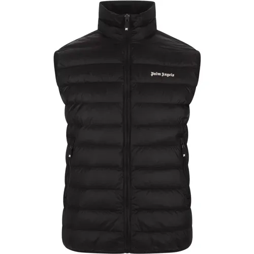 Gepolstertes Nylon Schwarz Gepolstertes Gilet , Herren, Größe: S - Palm Angels - Modalova