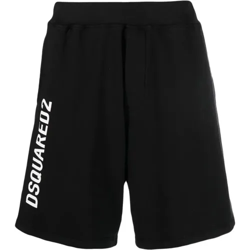 Schwarze Baumwoll-Casual-Shorts für Männer , Herren, Größe: M - Dsquared2 - Modalova