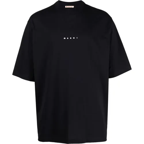 Dripping Print T-Shirt , male, Sizes: L, S - Marni - Modalova