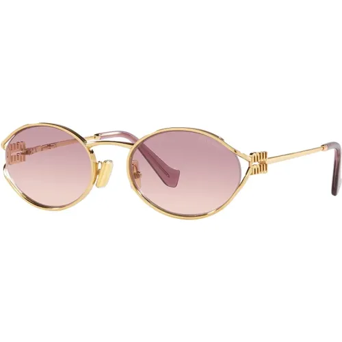 Gold/Rosa Sonnenbrille SMU 52YS,Rose Gold/Dark Blue Sonnenbrille SMU 52YS,Sunglasses - Miu Miu - Modalova