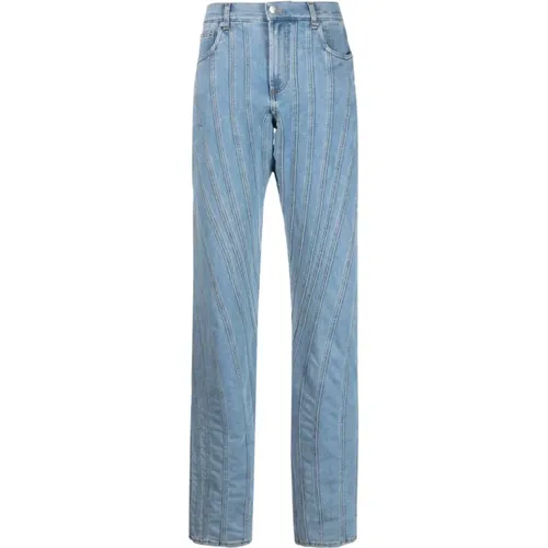 Clear Snow Spiral Jeans , Damen, Größe: M - Mugler - Modalova
