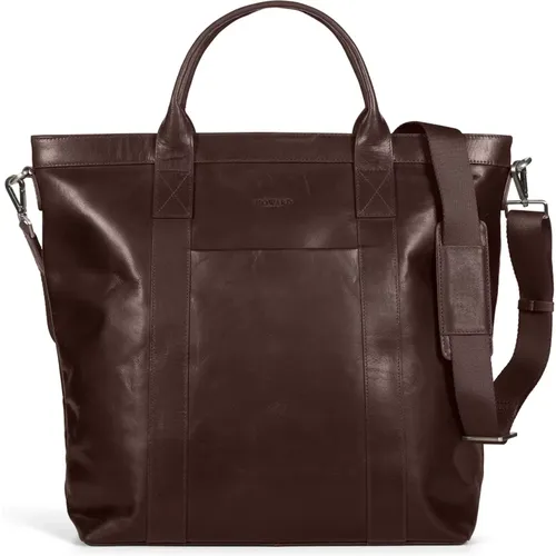 Dark Leather Tote Bag , male, Sizes: ONE SIZE - Howard London - Modalova