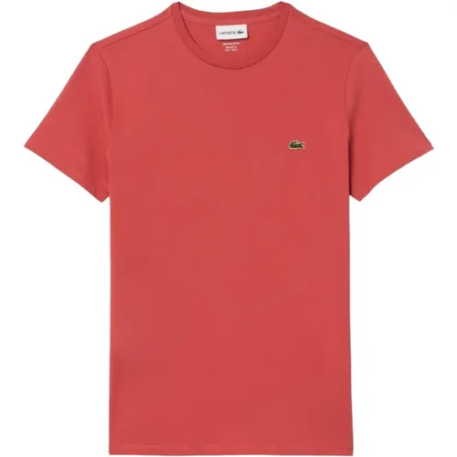 Coral T-shirt Th6709-41 , male, Sizes: L - Lacoste - Modalova