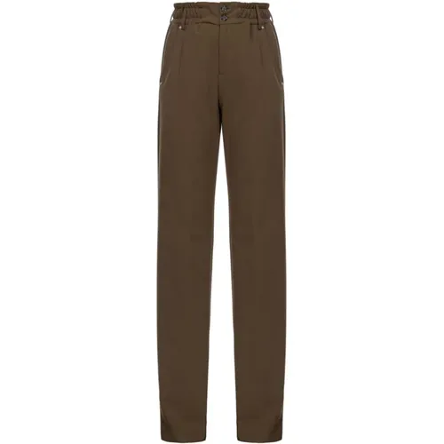 Elasticated Waist Straight Leg Trousers , female, Sizes: XS, S - pinko - Modalova